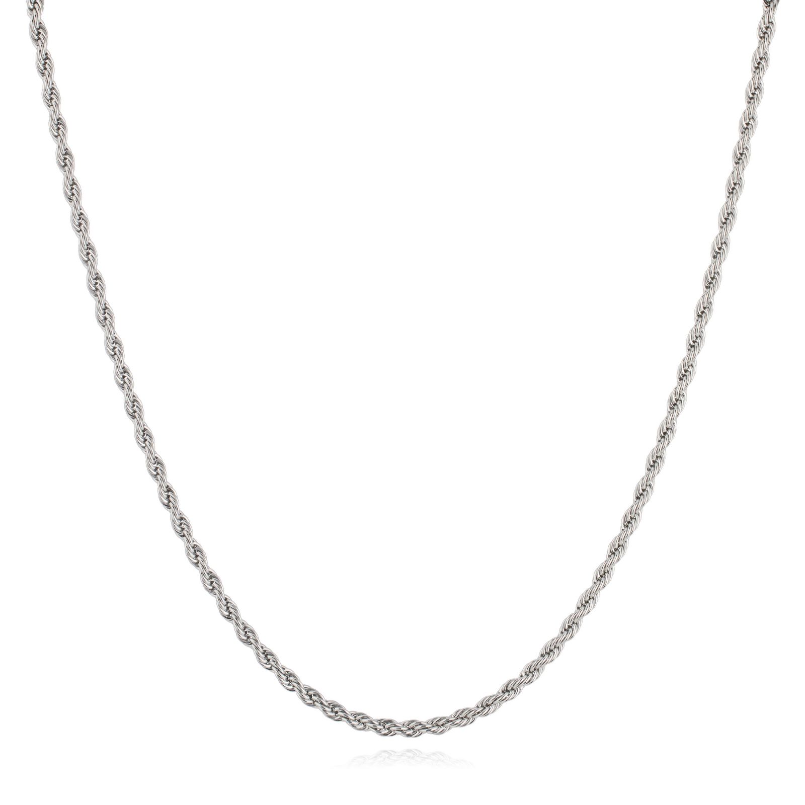 Steel by Design Mens Rope Chain Necklace Stainless Steel