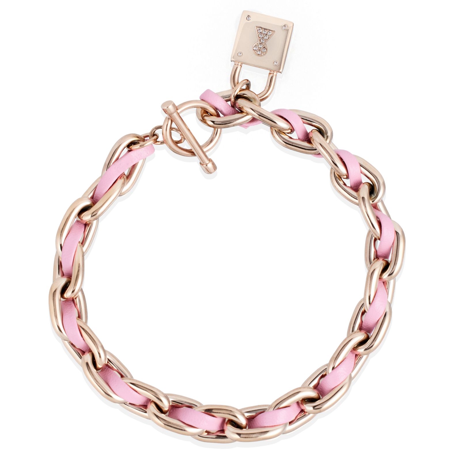 Steel By Diamonique Fabric Twist Padlock Bracelet Stainless Steel
