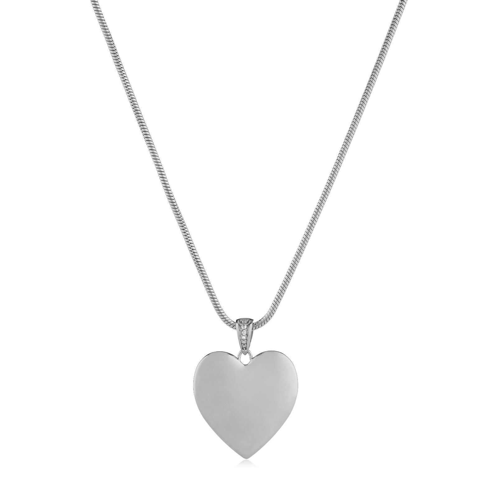 Steel by Diamonique Heart Pendant Necklace Stainless Steel