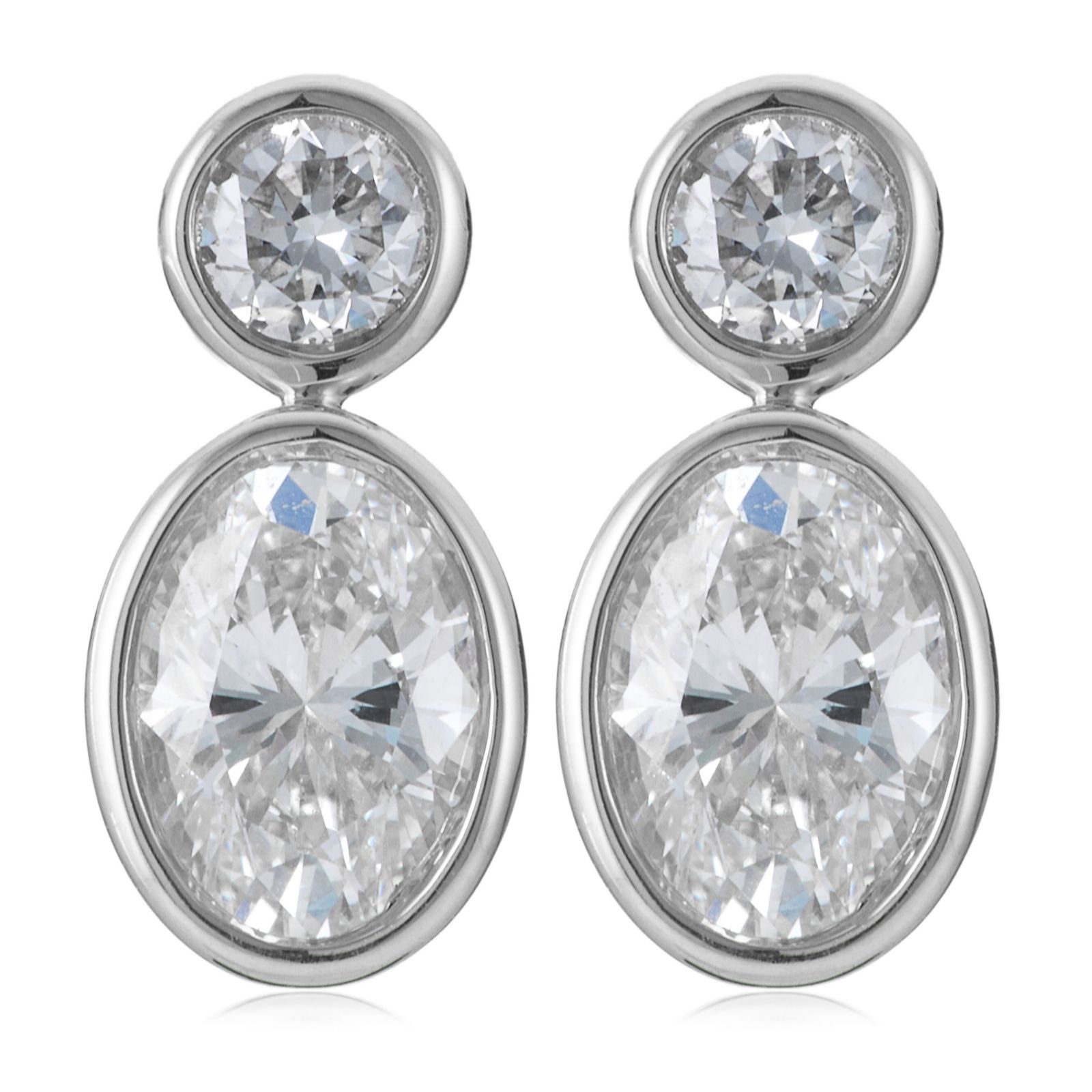 Fire Light 1.25ct Lab Grown Diamond Bezel Set Drop Earrings 9ct Gold