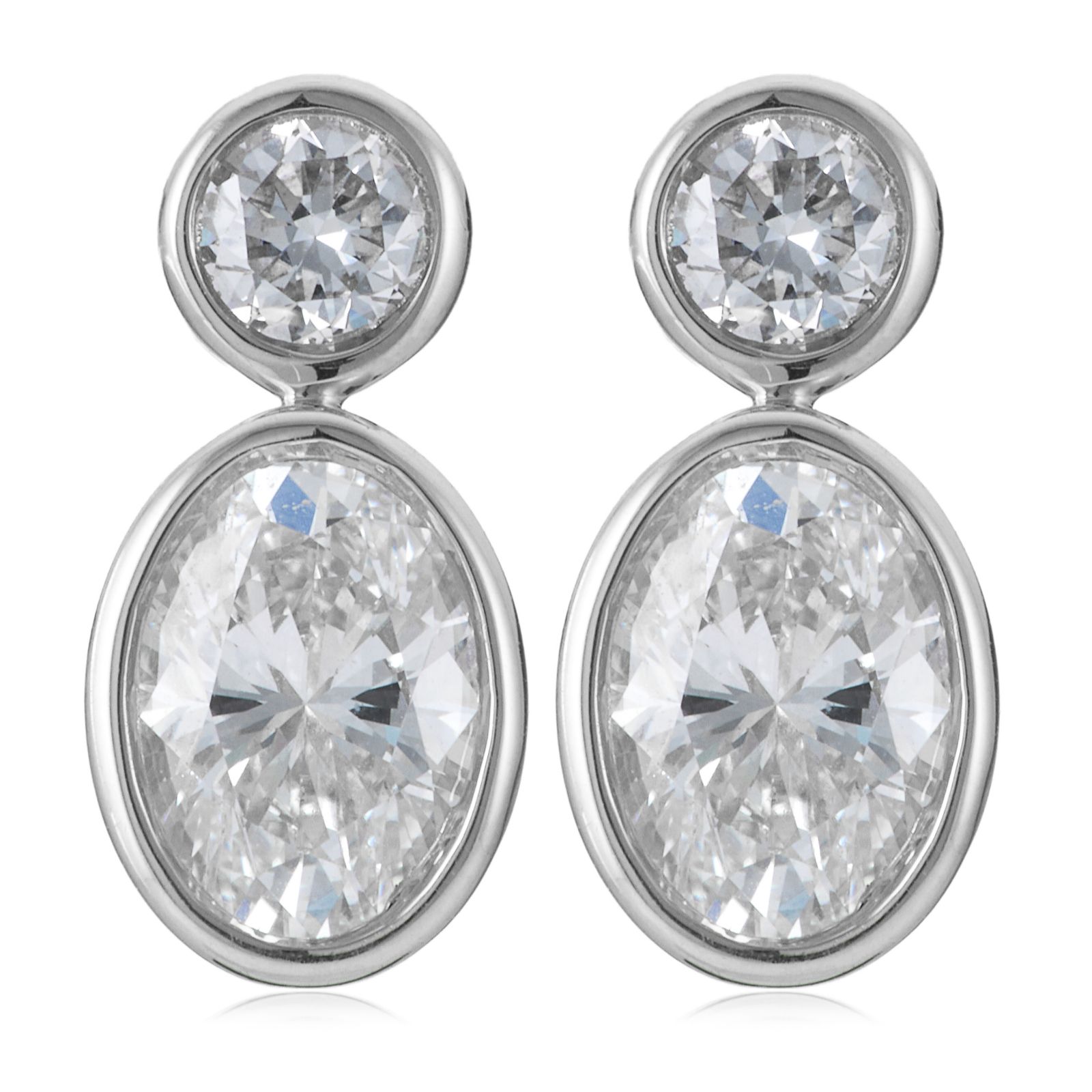 Fire Light 1.25ct Lab Grown Diamond Bezel Set Drop Earrings 9ct Gold