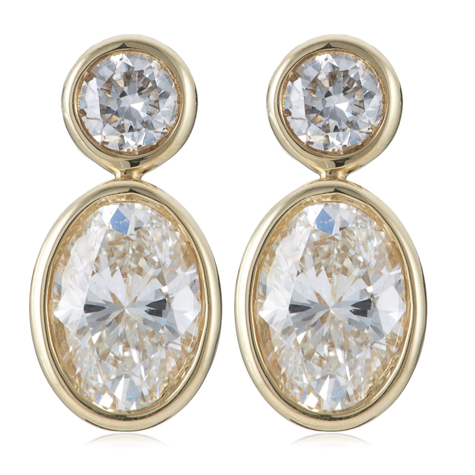 Fire Light 1.25ct Lab Grown Diamond Bezel Set Drop Earrings 9ct Gold