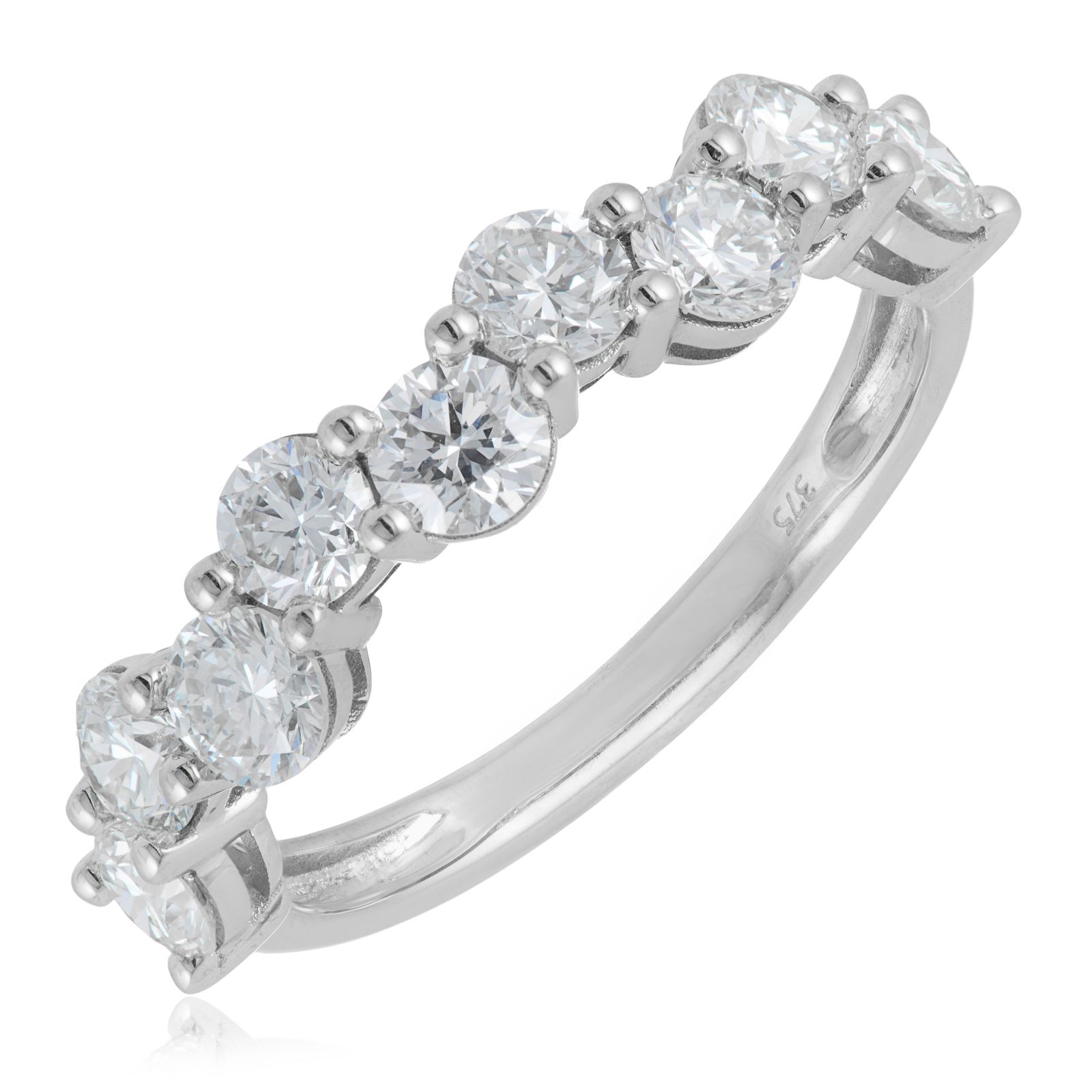 Fire Light 1.3ct Lab Grown Diamond Scattered Stone Eternity Ring 9ct Gold