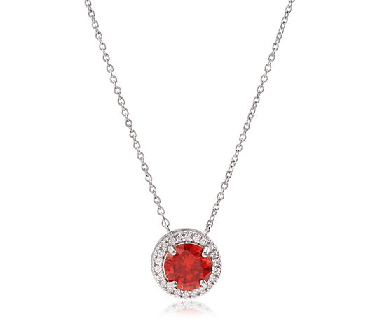 Diamonique 3ct tw Online Only Birthstone Pendant & Chain Sterling Silver