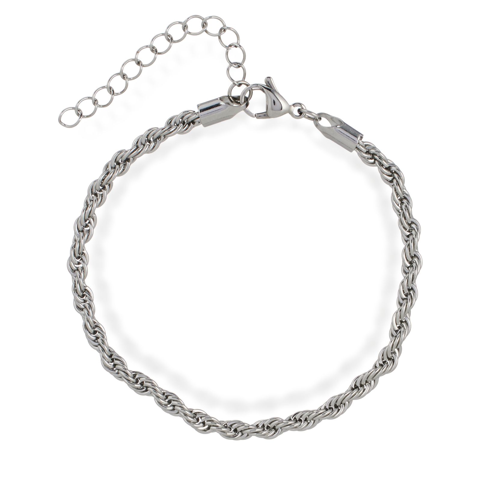 Steel by Design Mens Rope Chain Bracelet Stainless Steel