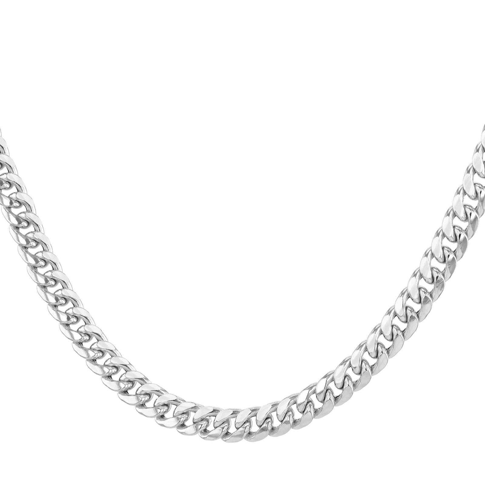 Faith & Brown Italian Crafted Rounded Cuban Necklace Sterling Silver