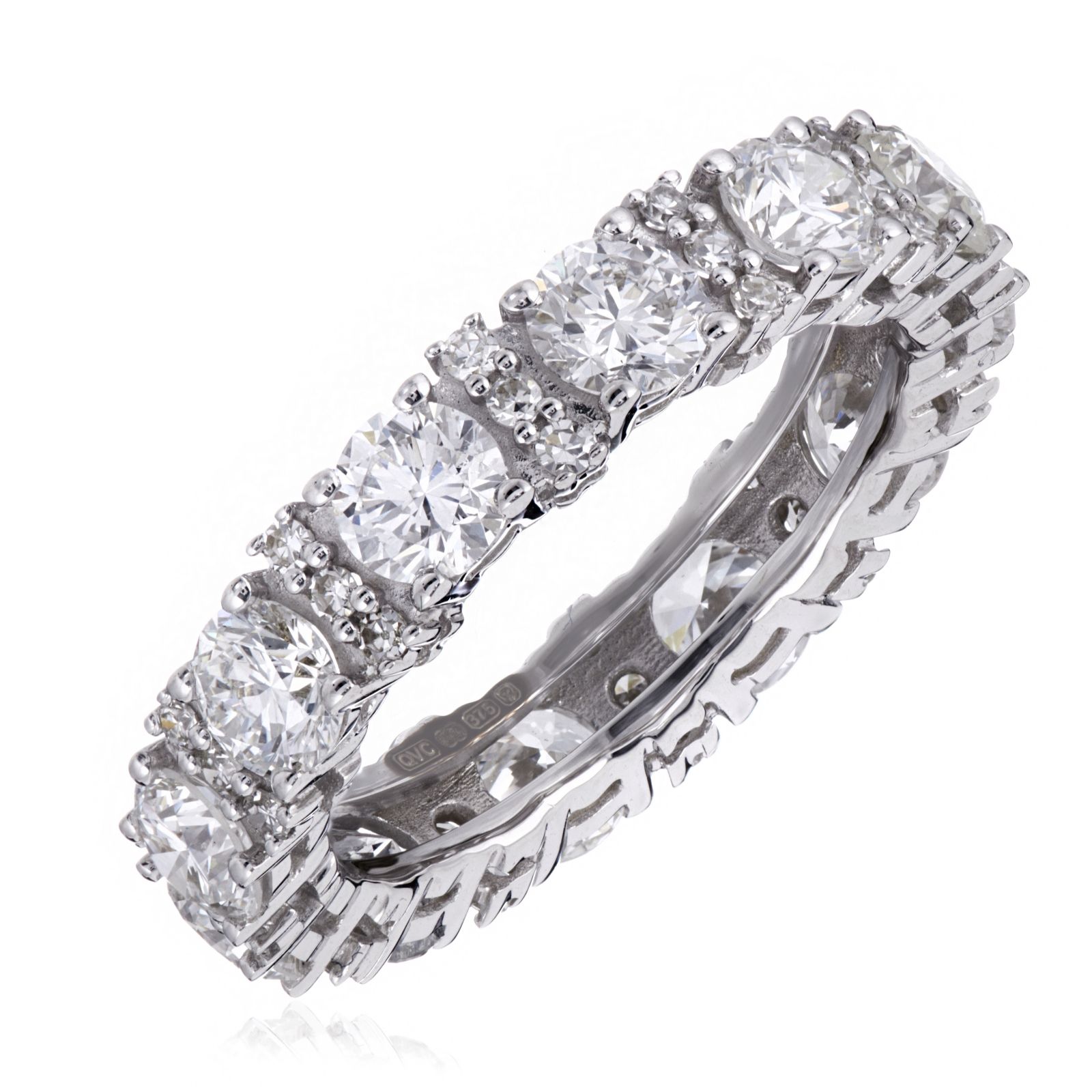 Fire Light 3ct Lab Grown Diamond Cluster Eternity Ring 9ct Gold