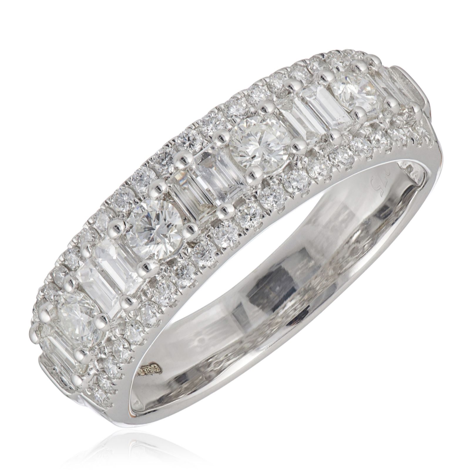 1ct Mixed Cut Diamond Band Ring 9ct Gold