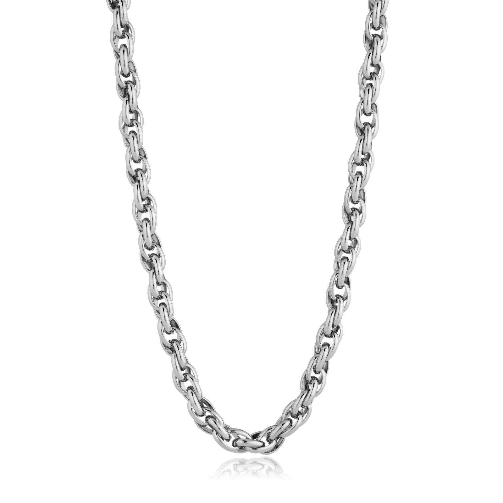 Steel by Diamonique Twisted Chain Link Necklace Stainless Steel