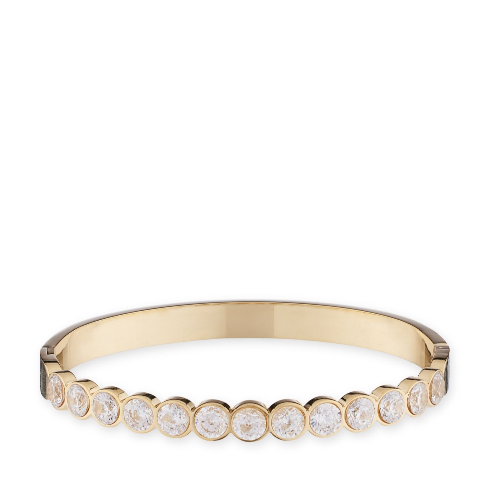 Steel by Diamonique Bezel Set Bangle Stainless Steel