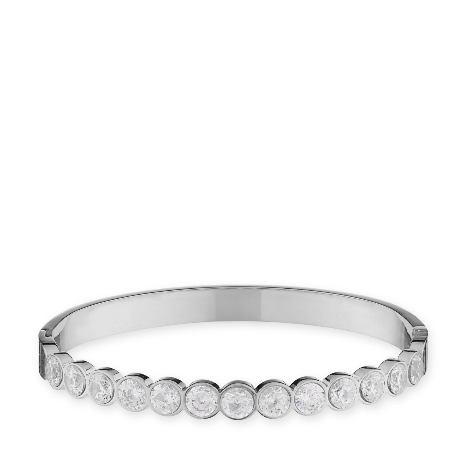 Steel by Diamonique Bezel Set Bangle Stainless Steel
