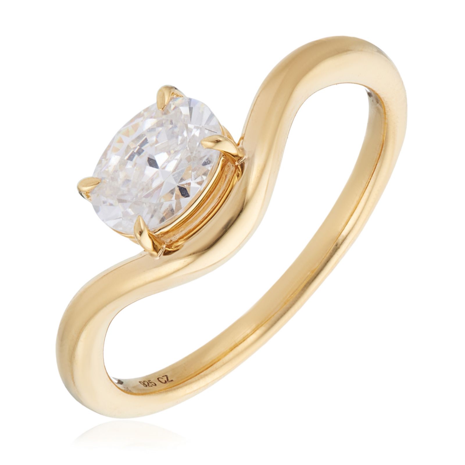 Fire Light 0.70ct Oval Swirl Ring 18ct Gold Vermeil