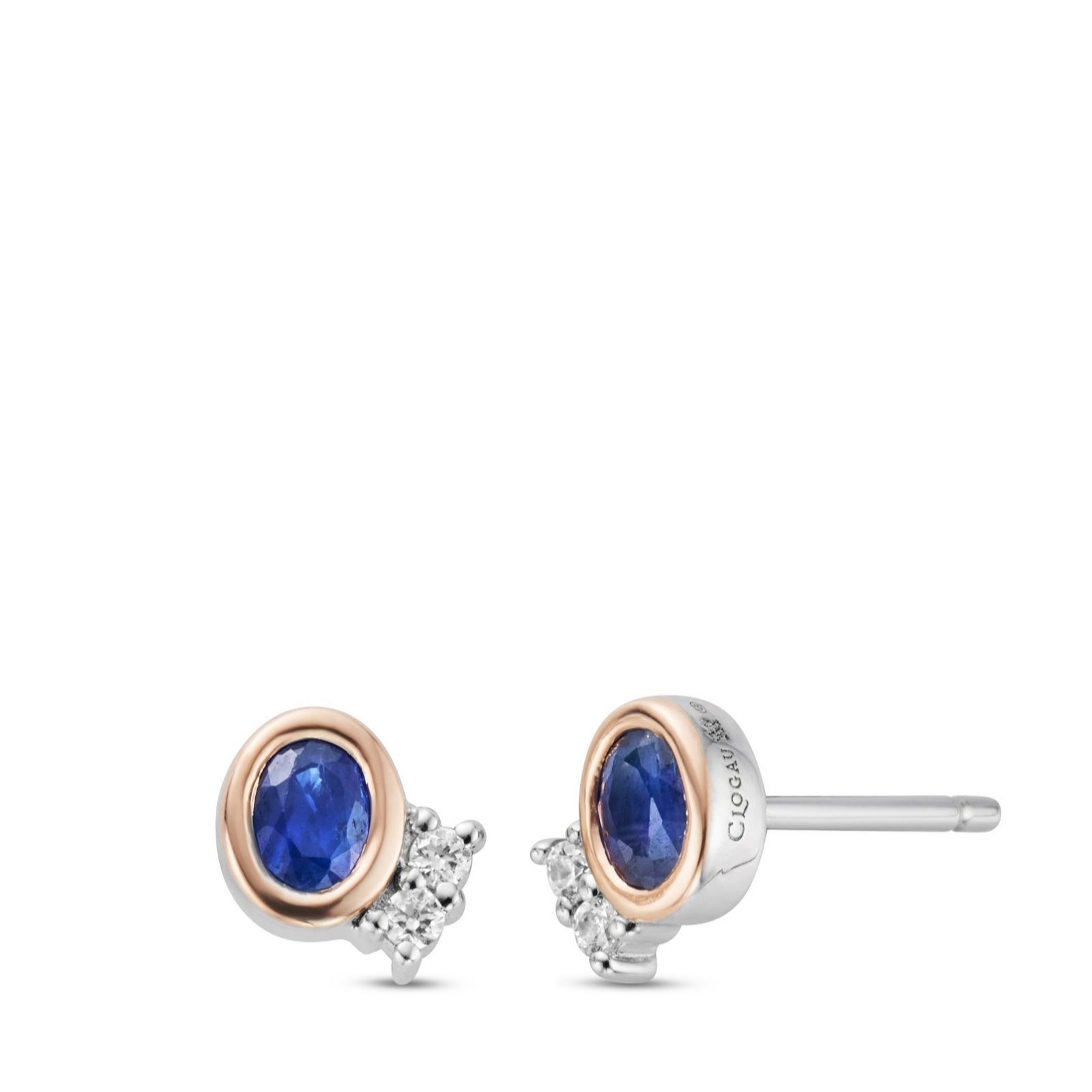 Royal Clogau Sterling Silver Diana Studs Sapphire & Swarovski