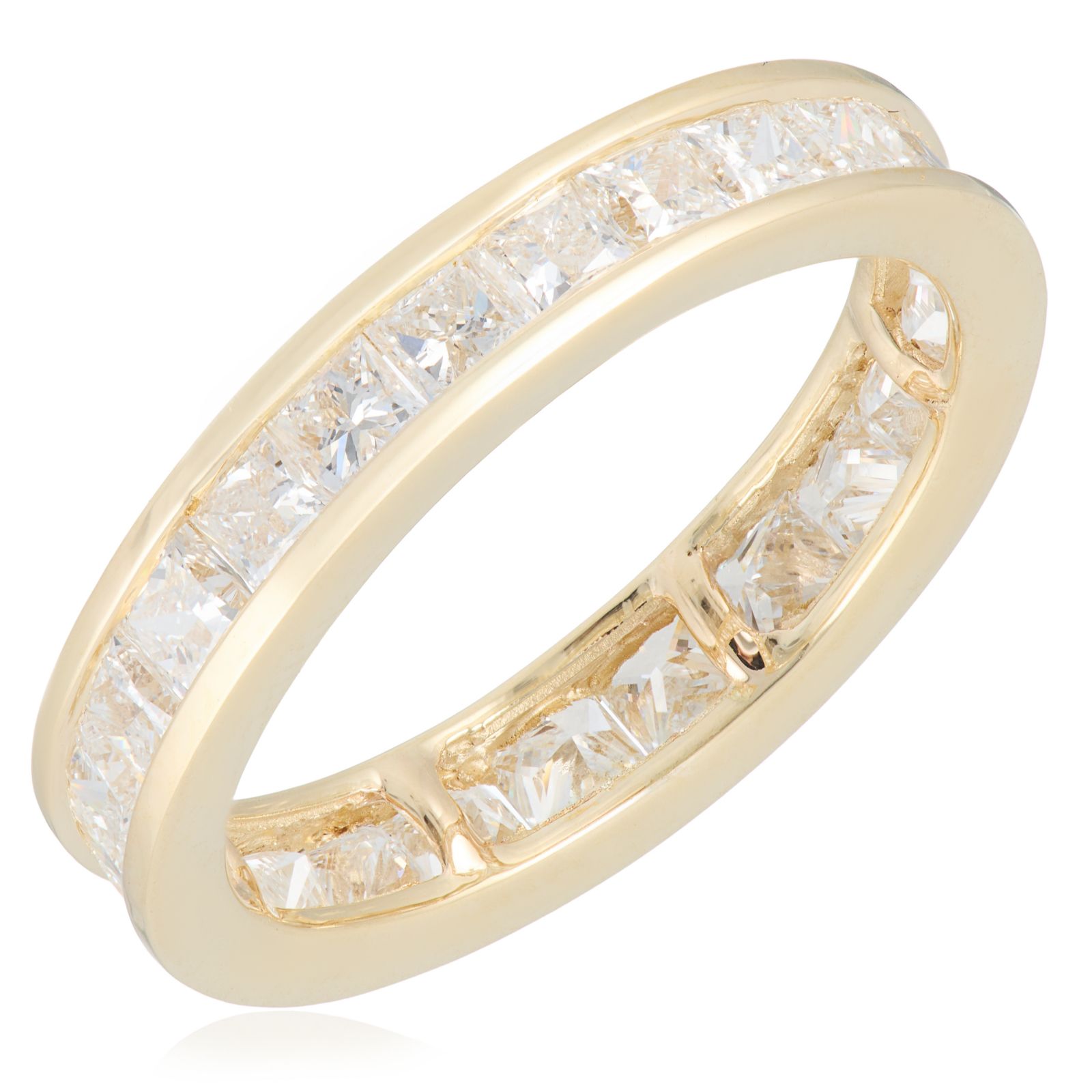Fire Light 2ct Lab Grown Diamond Princess Cut Eternity Ring 14ct Gold