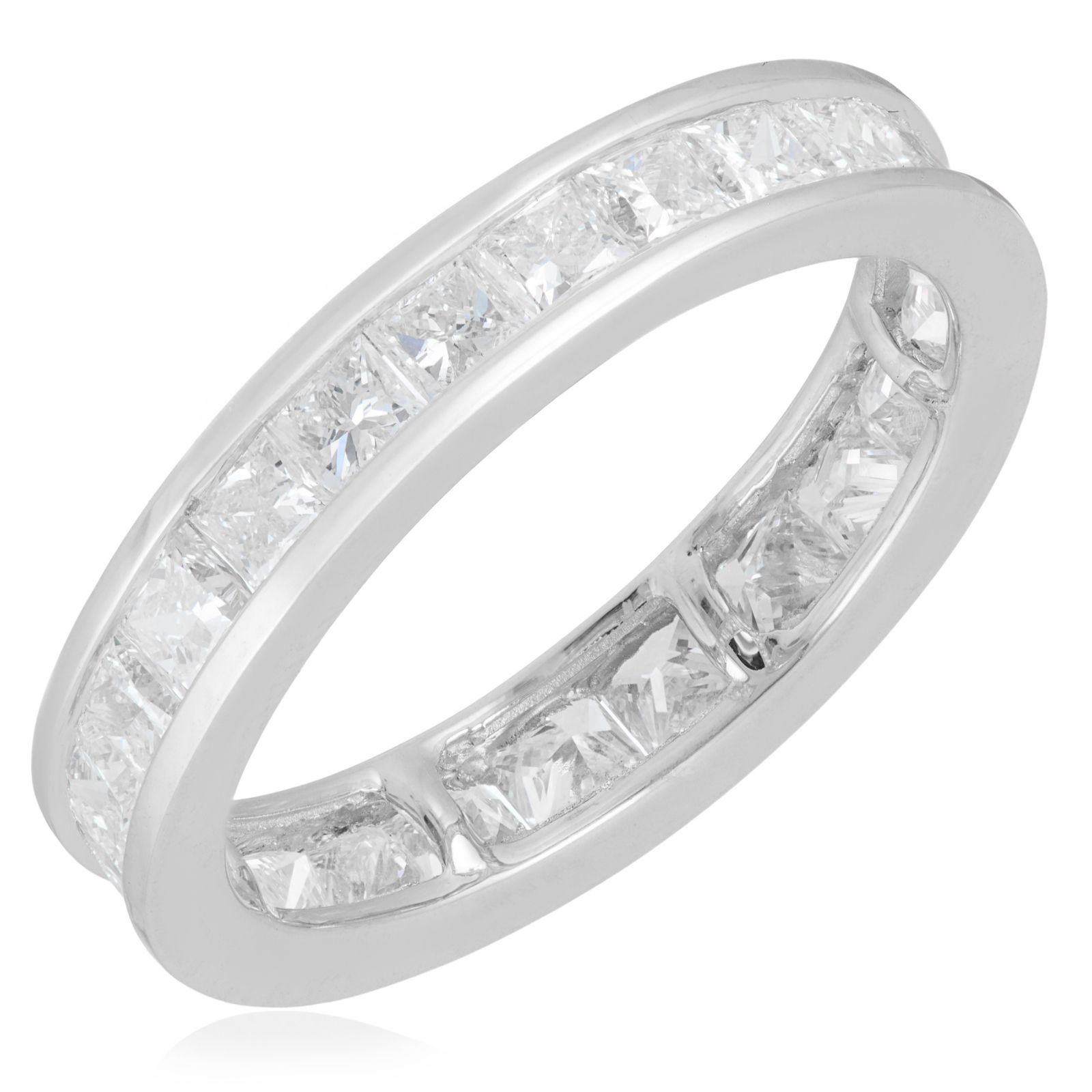 Fire Light 2ct Lab Grown Diamond Princess Cut Eternity Ring 14ct Gold