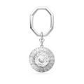 Swarovski Lucent  Round Cut Rhodium Plated Keyring