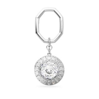 Swarovski Lucent  Round Cut Rhodium Plated Keyring
