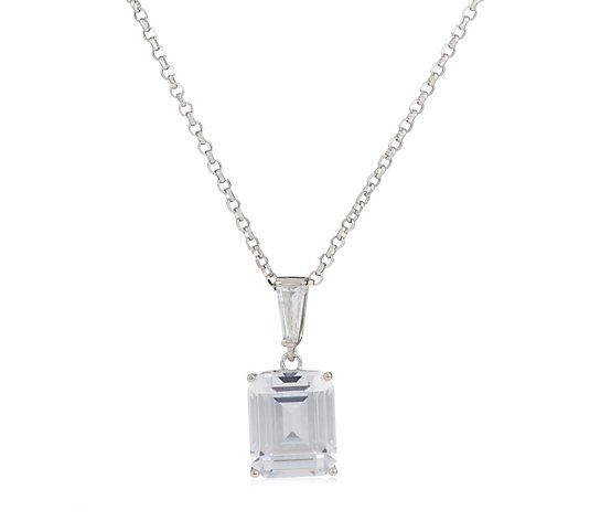 Outlet Diamonique by Ruth Langsford 5ct tw Emerald Pendant Necklace