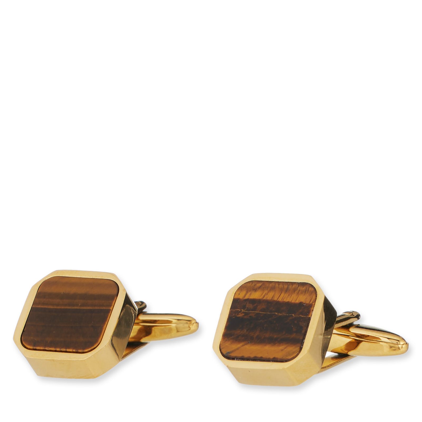 Steel by Design Mens Stone Set Cuff Link Stainless Steel