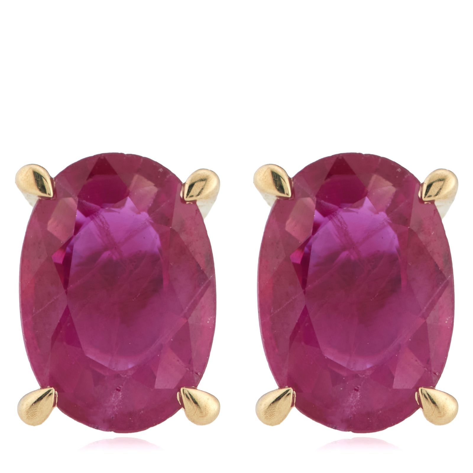 0.90ct Gemstone Oval Stud Earrings 9ct Gold
