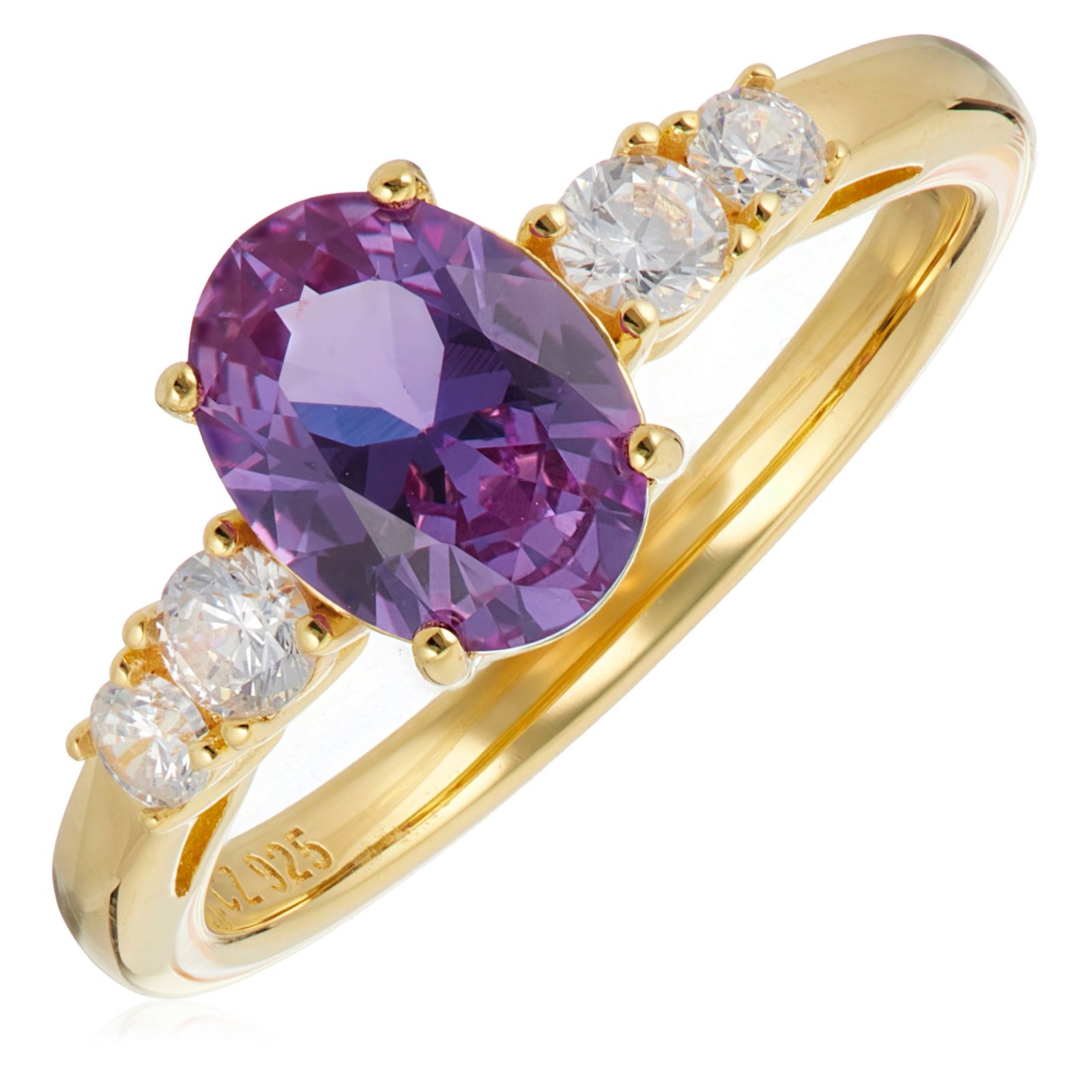 Diamonique 1.6ct tw Oval Alexandrite Ring Sterling Silver