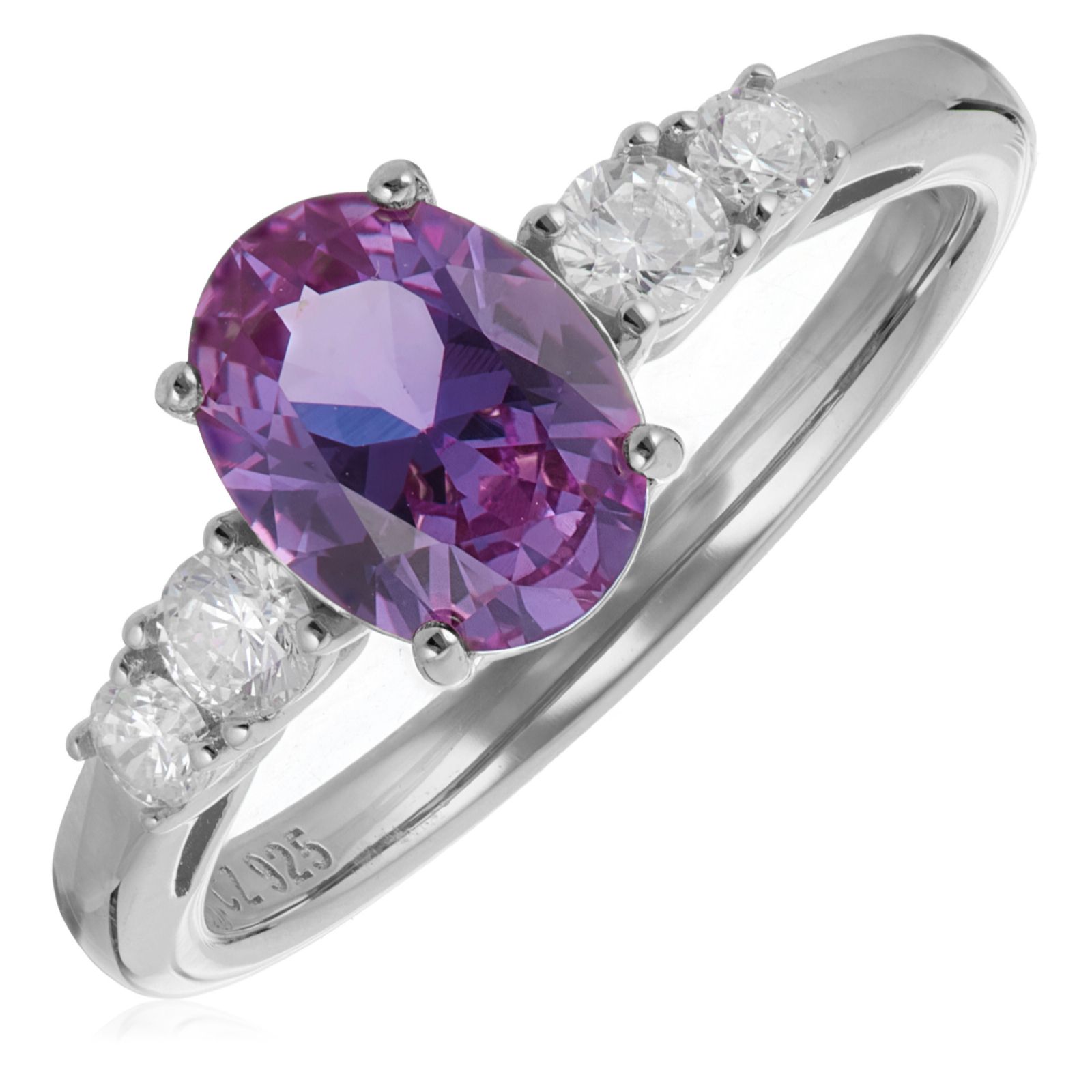 Diamonique 1.6ct tw Oval Alexandrite Ring Sterling Silver