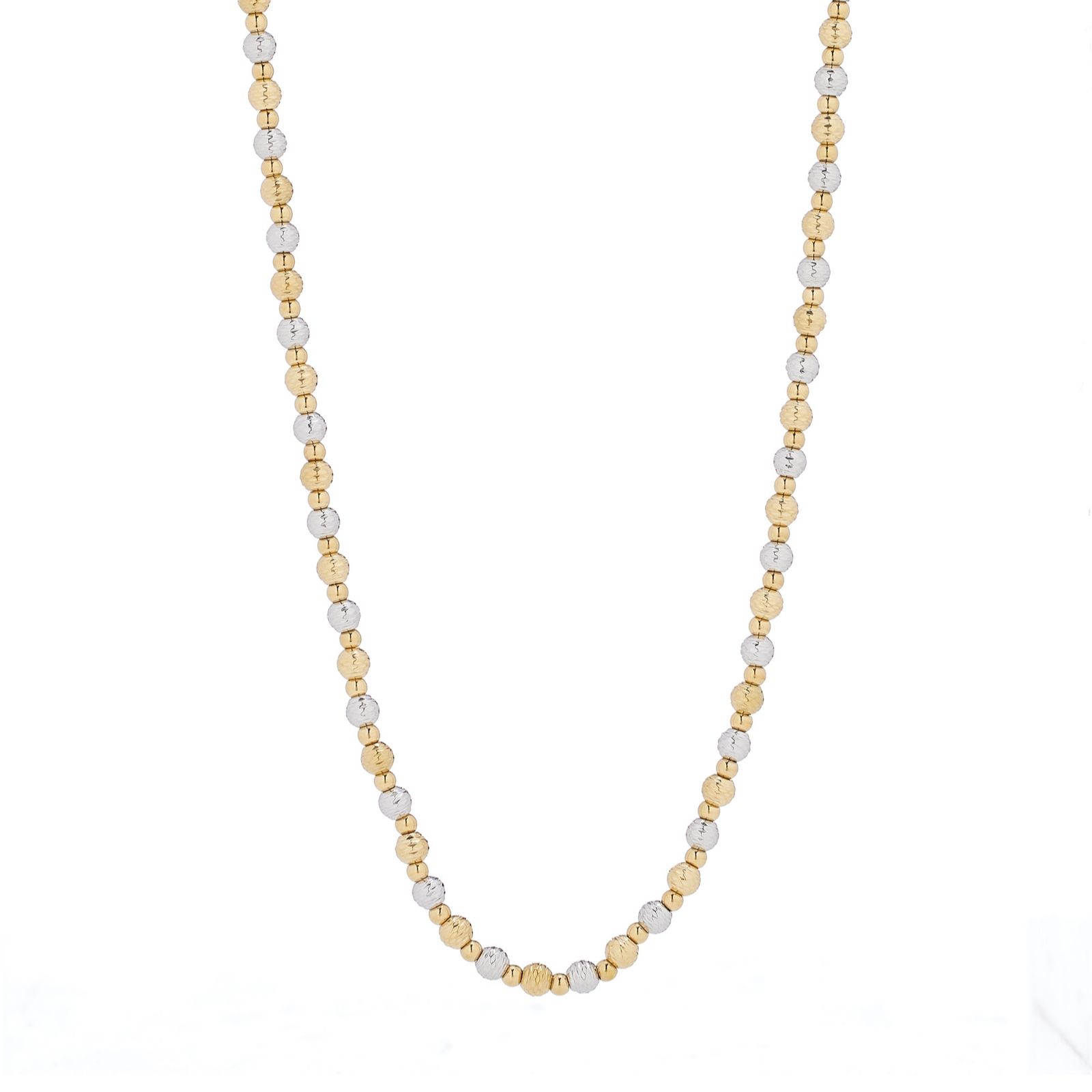 Steel by Diamonique Textured Bead Chain Necklace Stainless Steel