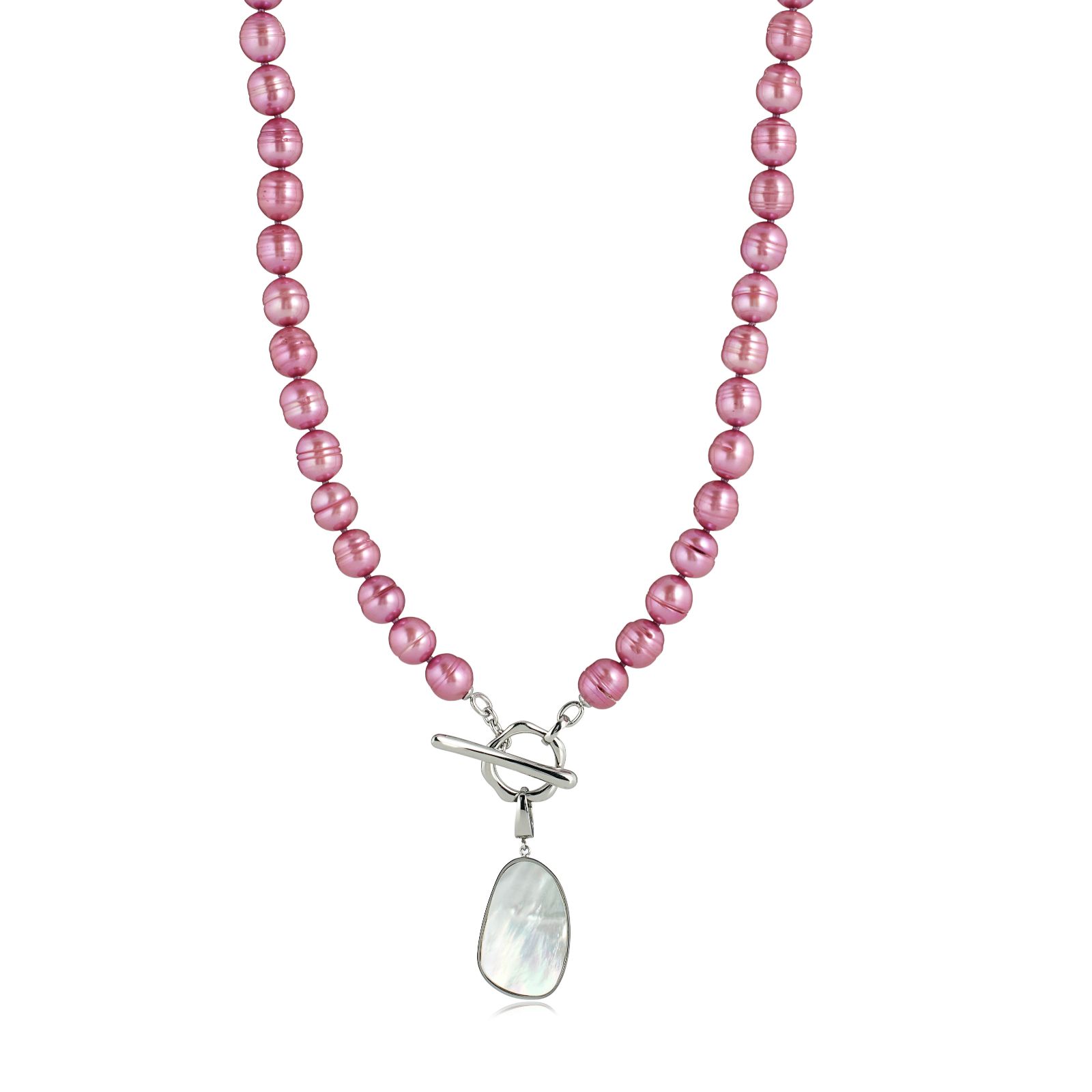 Lara Pearl Reversible Pendant 8mm Cultured Pearl Toggle Necklace