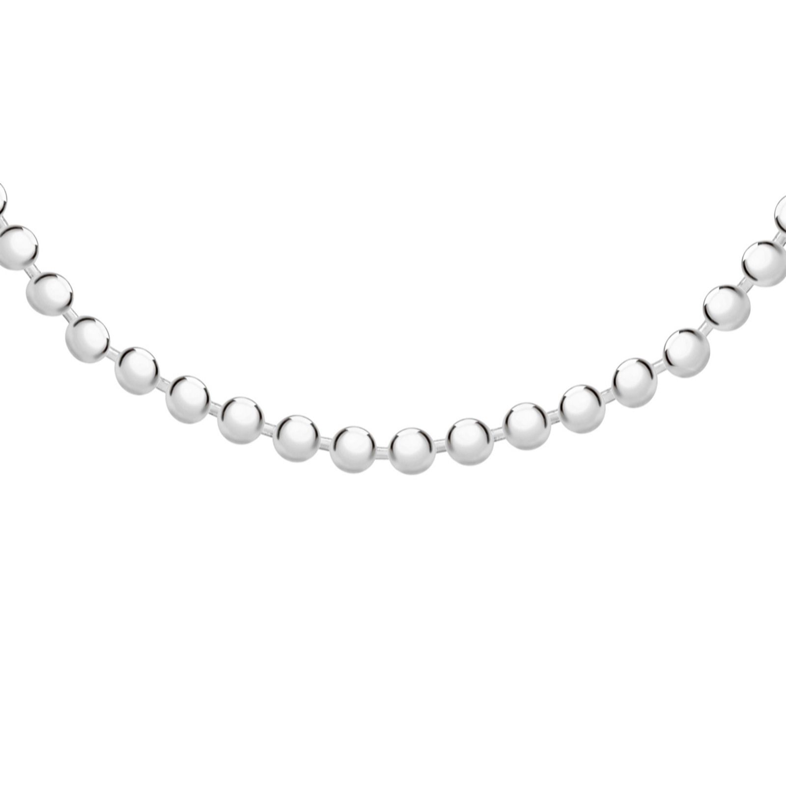 Faith & Brown Italian Crafted 3mm bead necklace Sterling Silver