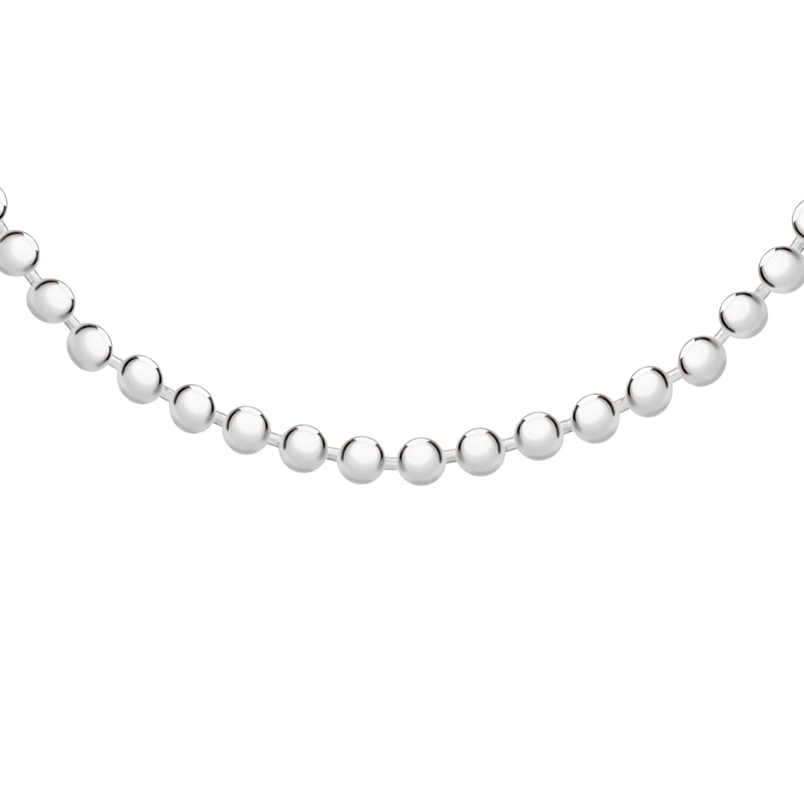 Faith & Brown Italian Crafted 3mm bead necklace Sterling Silver