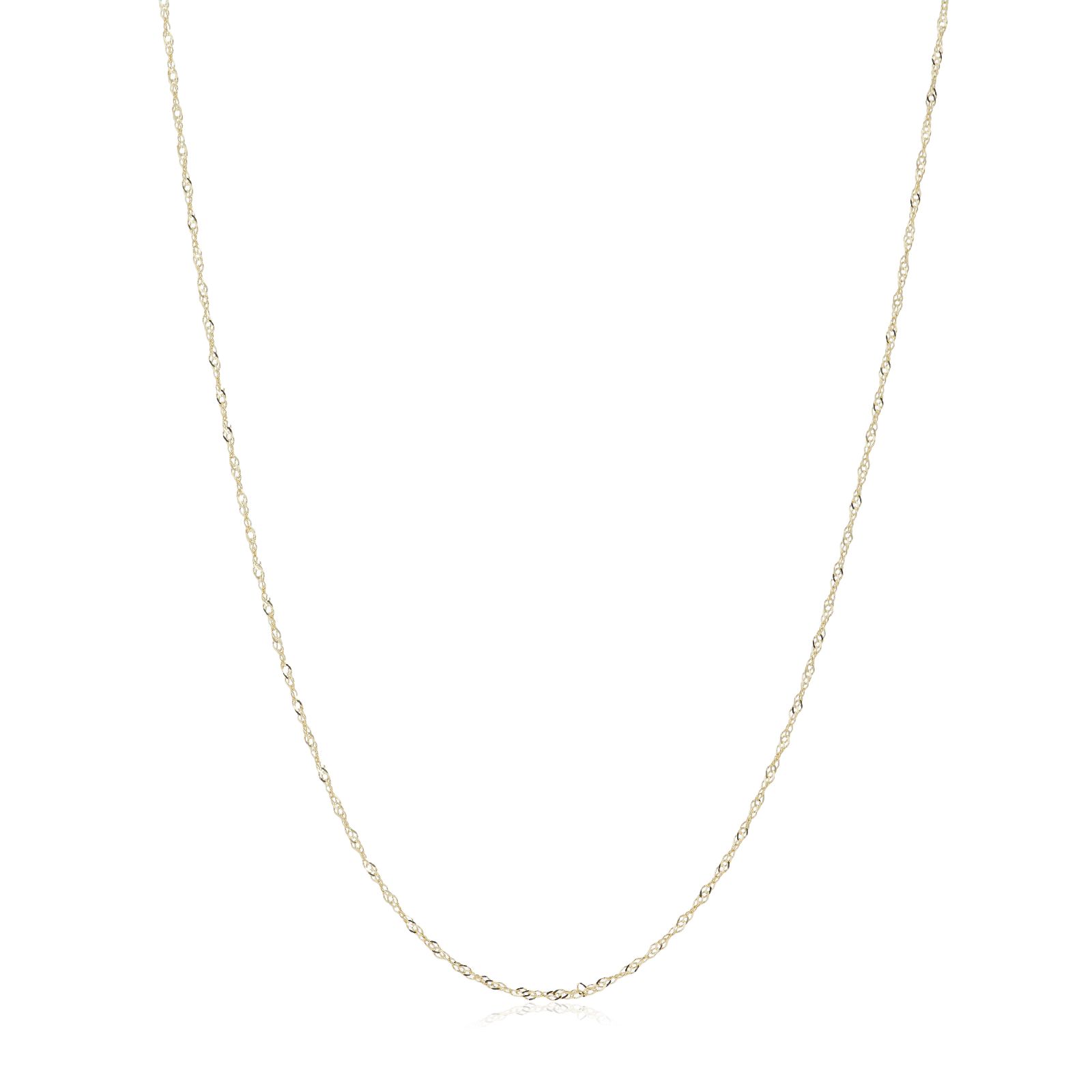 GOLD 9ct Italian Gold Singapore Chain Necklace 0.60g