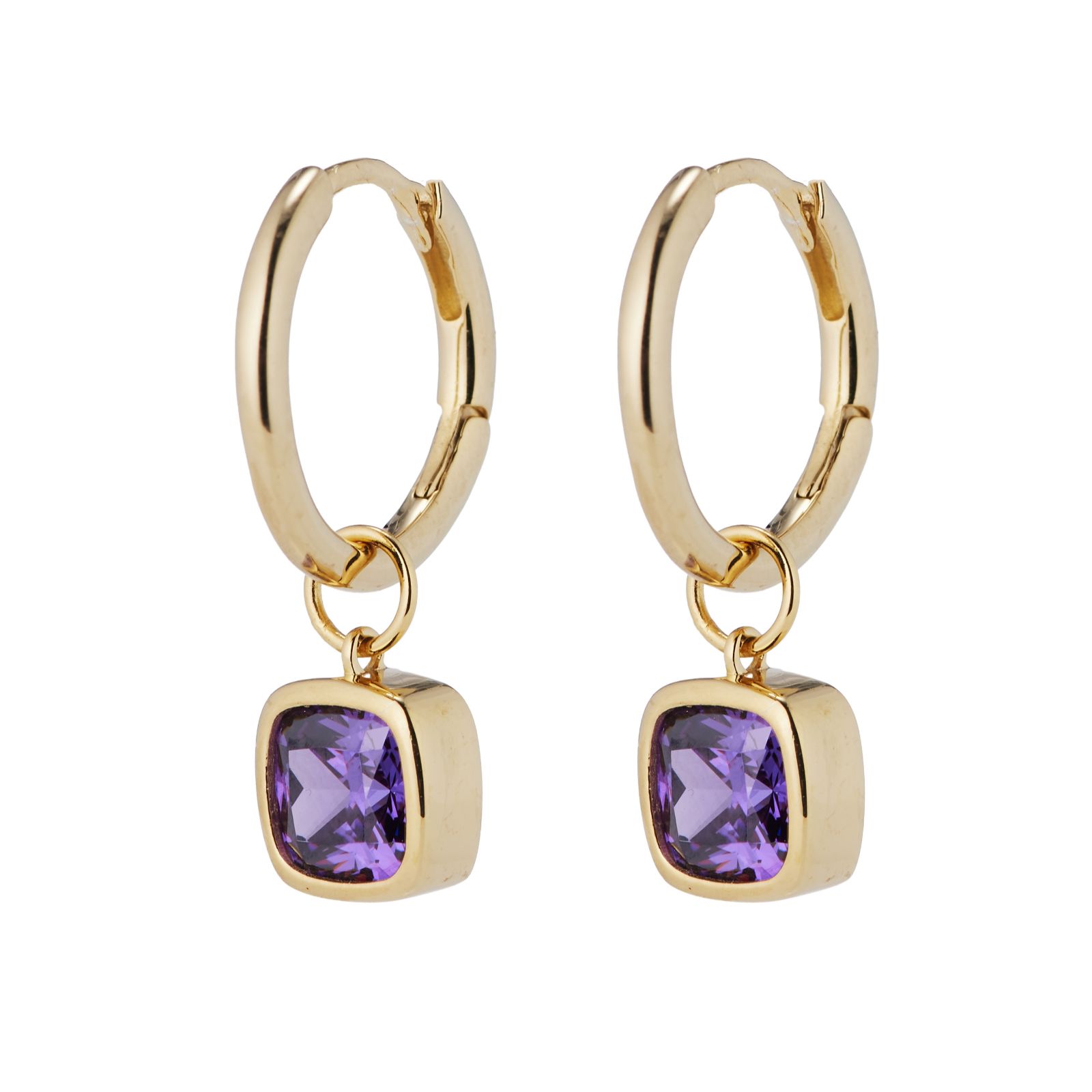 Diamonique 1.8ct Birthstone Hoop Earrings Sterling Silver