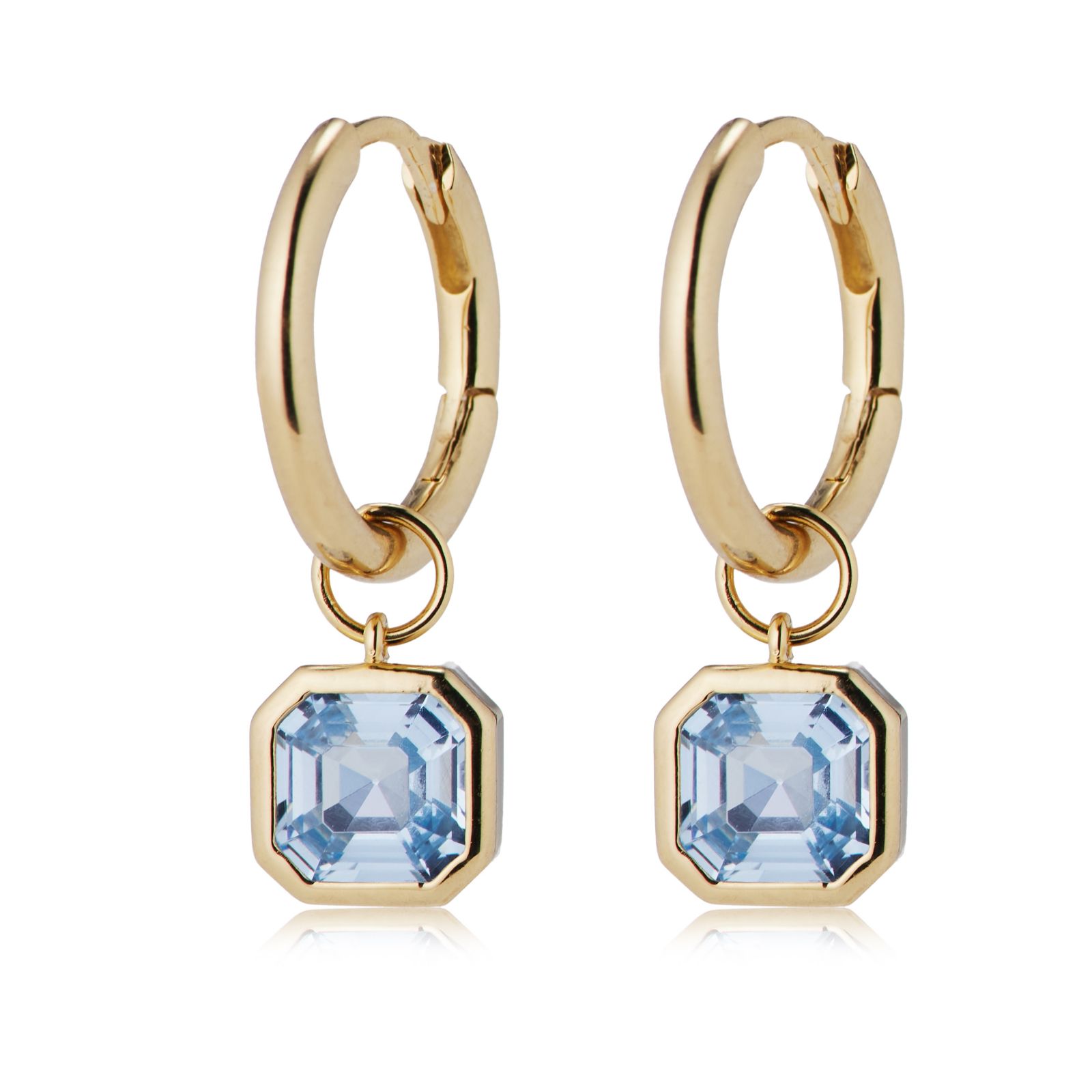 Diamonique 1.8ct Birthstone Hoop Earrings Sterling Silver