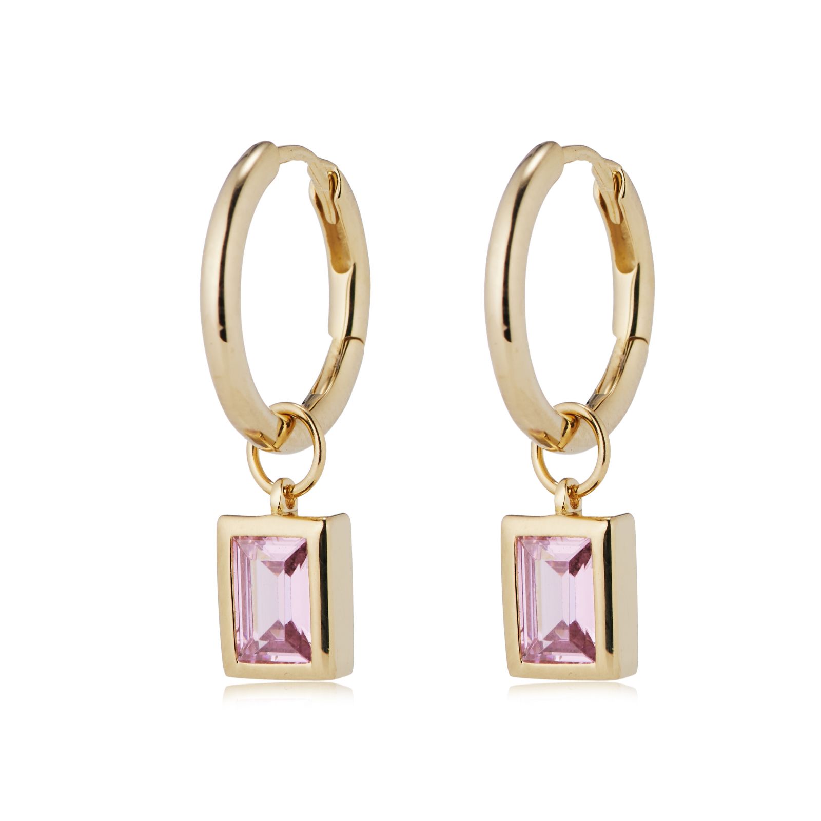 Diamonique 1.8ct Birthstone Hoop Earrings Sterling Silver