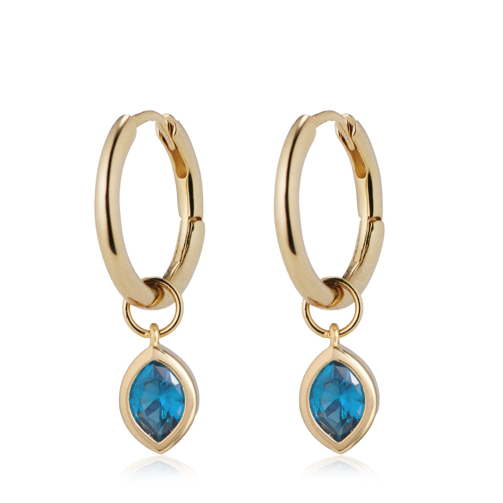 Diamonique 1.8ct Birthstone Hoop Earrings Sterling Silver