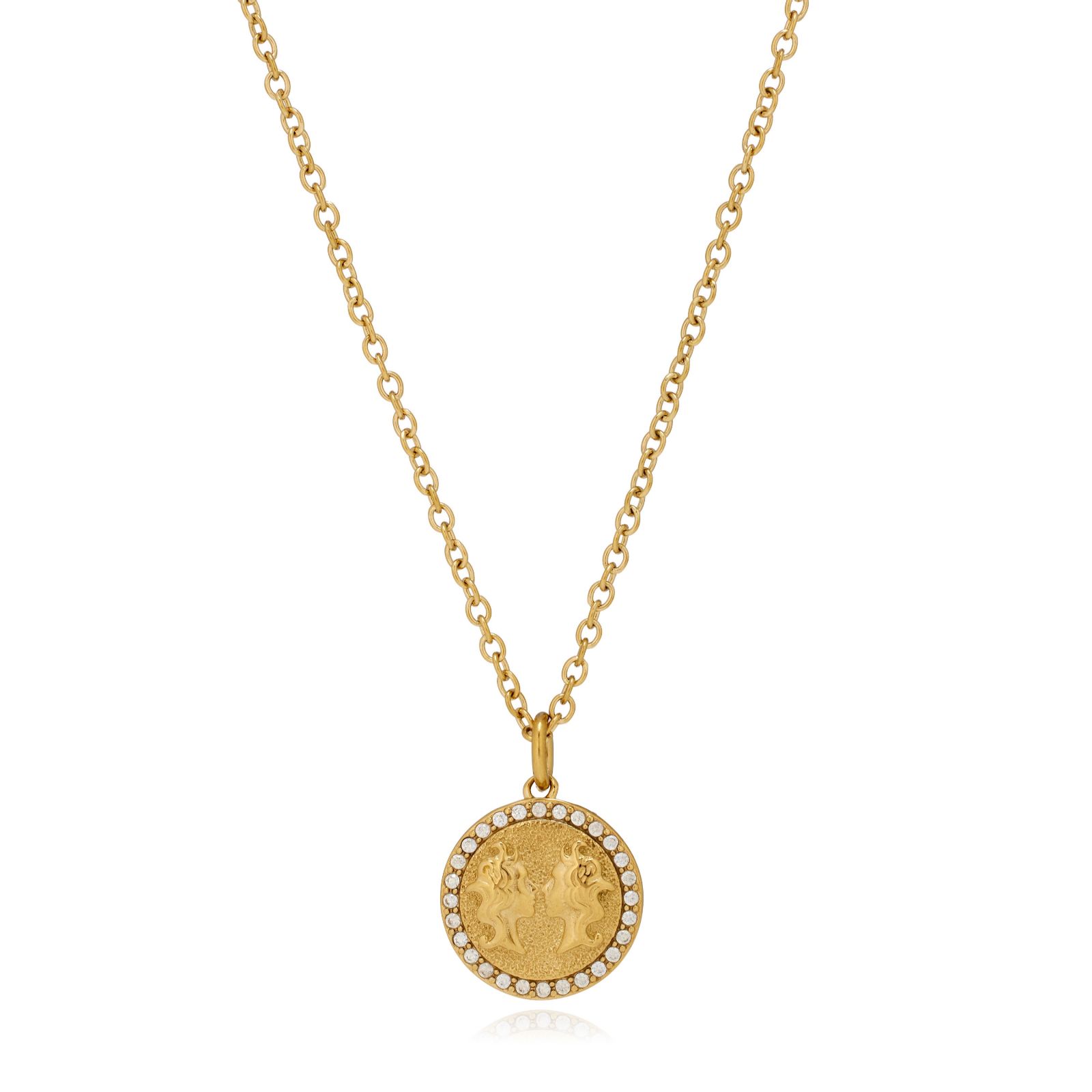 Steel by Diamonique Zodiac Pendant and Chain Stainless Steel