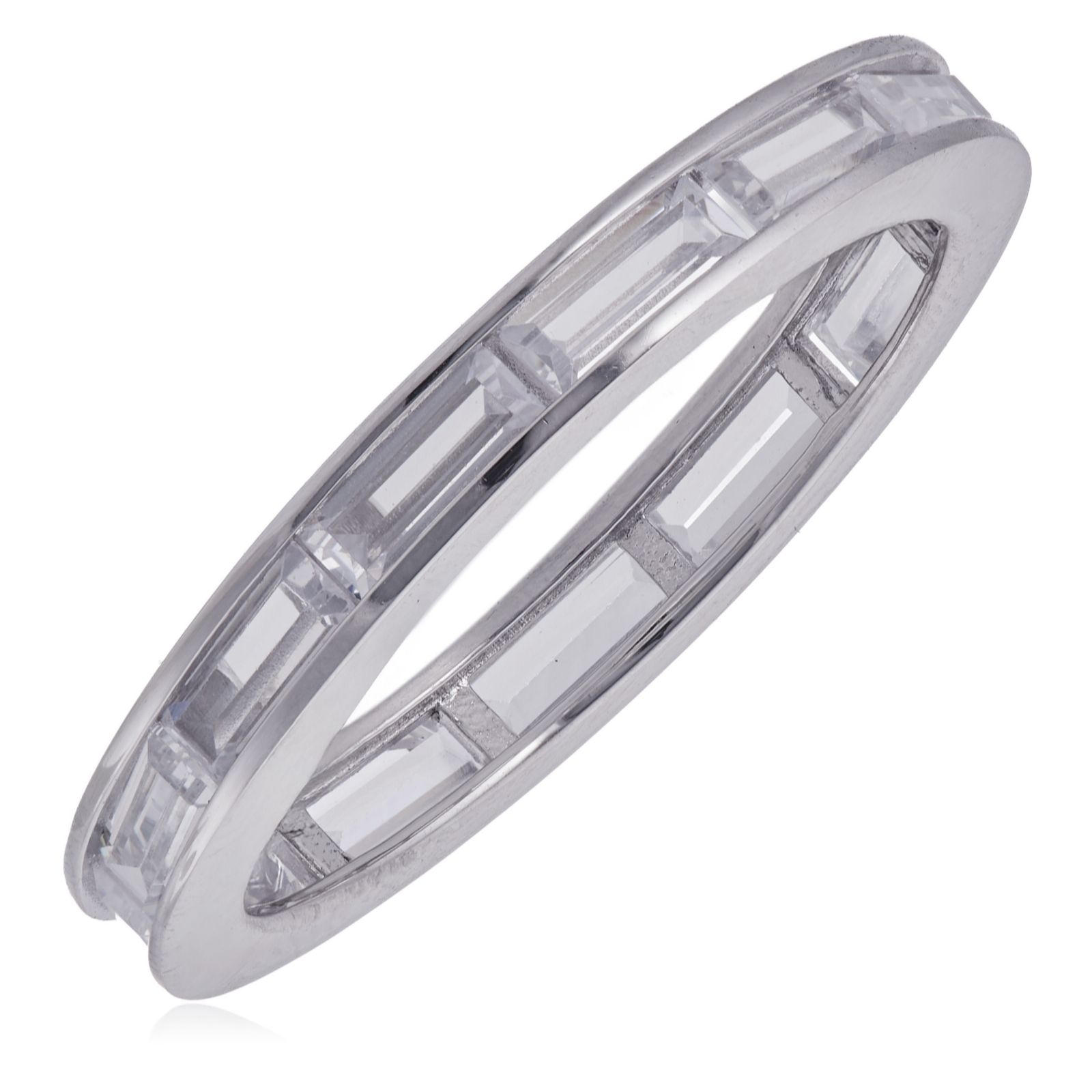 Diamonique Stackable Band Ring Sterling Silver