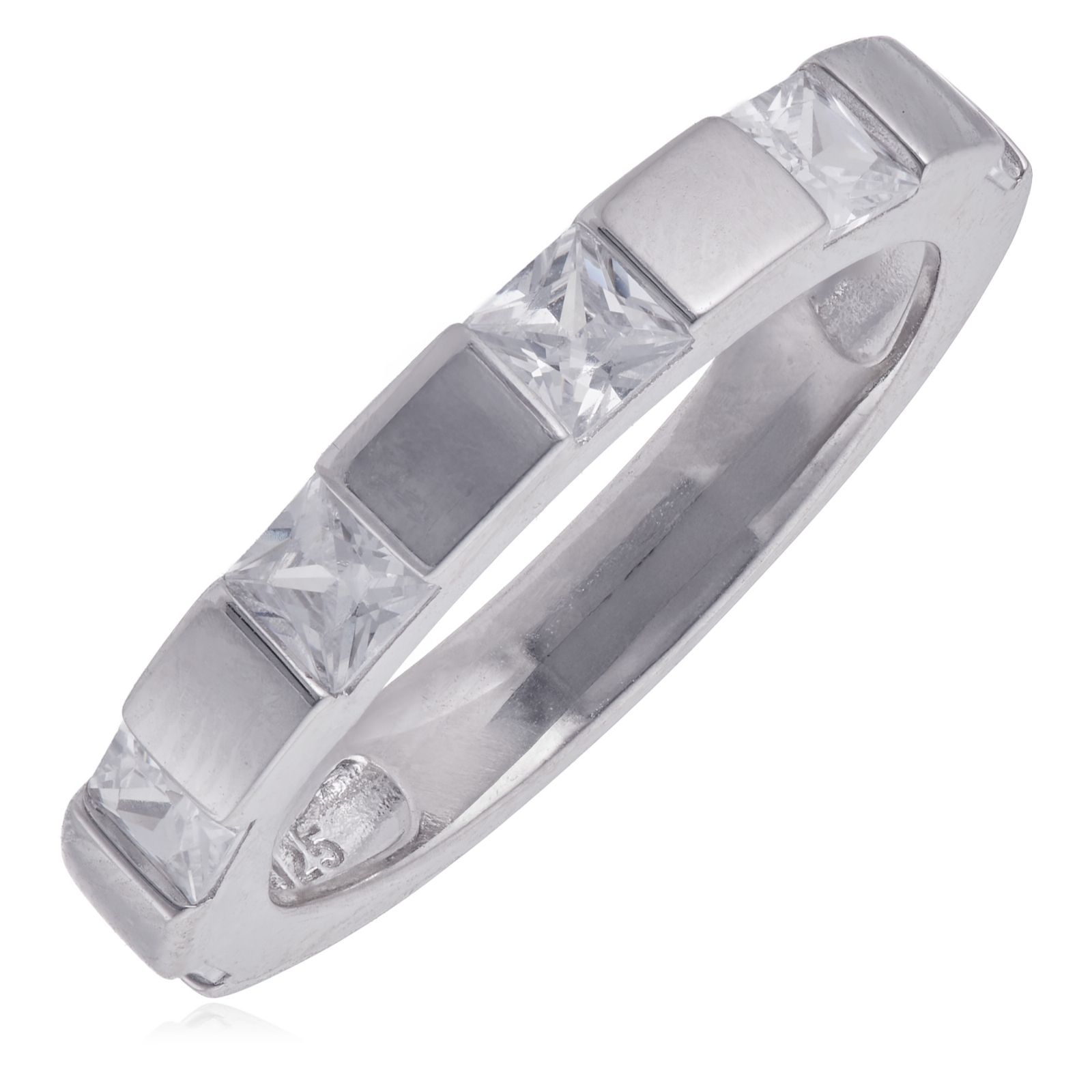 Diamonique Stackable Band Ring Sterling Silver