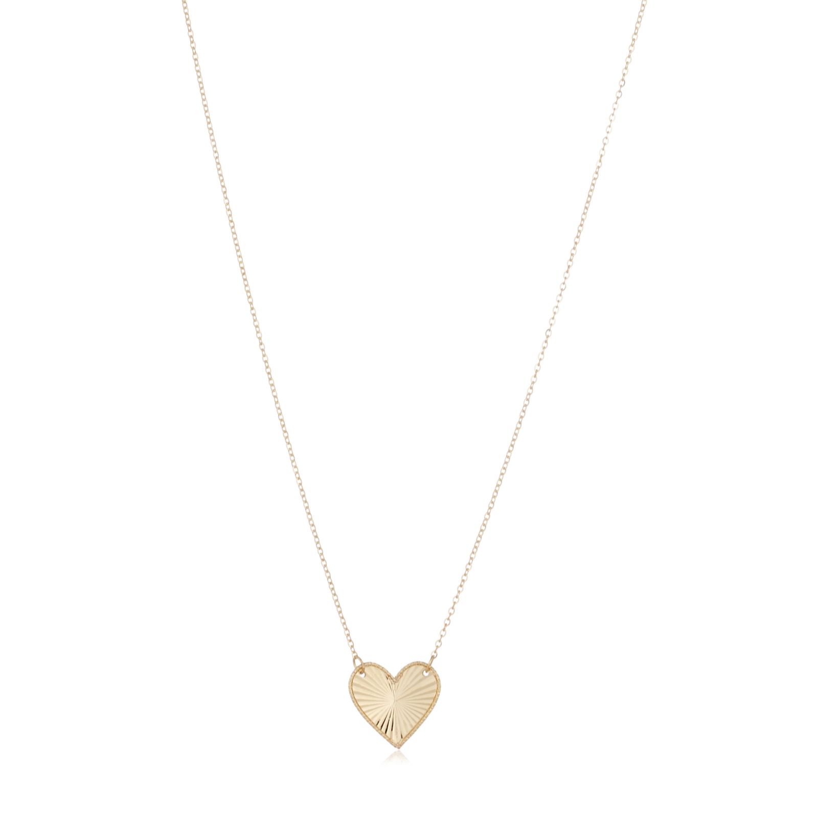 GOLD 9ct Italian Gold Raggio Heart Necklace 1.35g