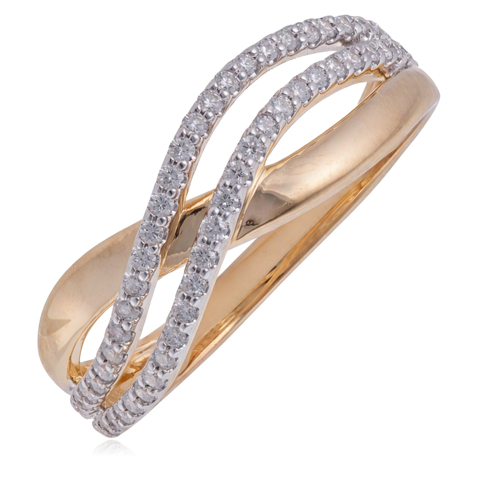 0.25ct Diamond Wave Band Ring 9ct Gold