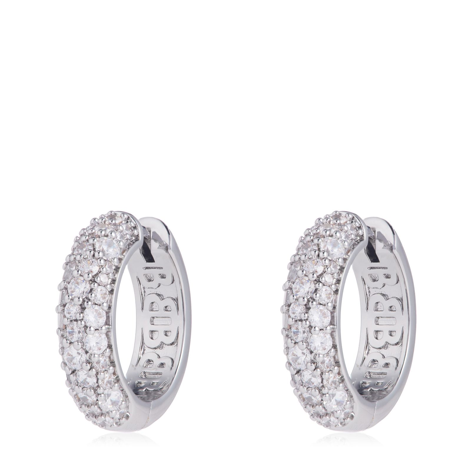 Brenda Edwards Diamonique Cluster Pave Hoop Earrings