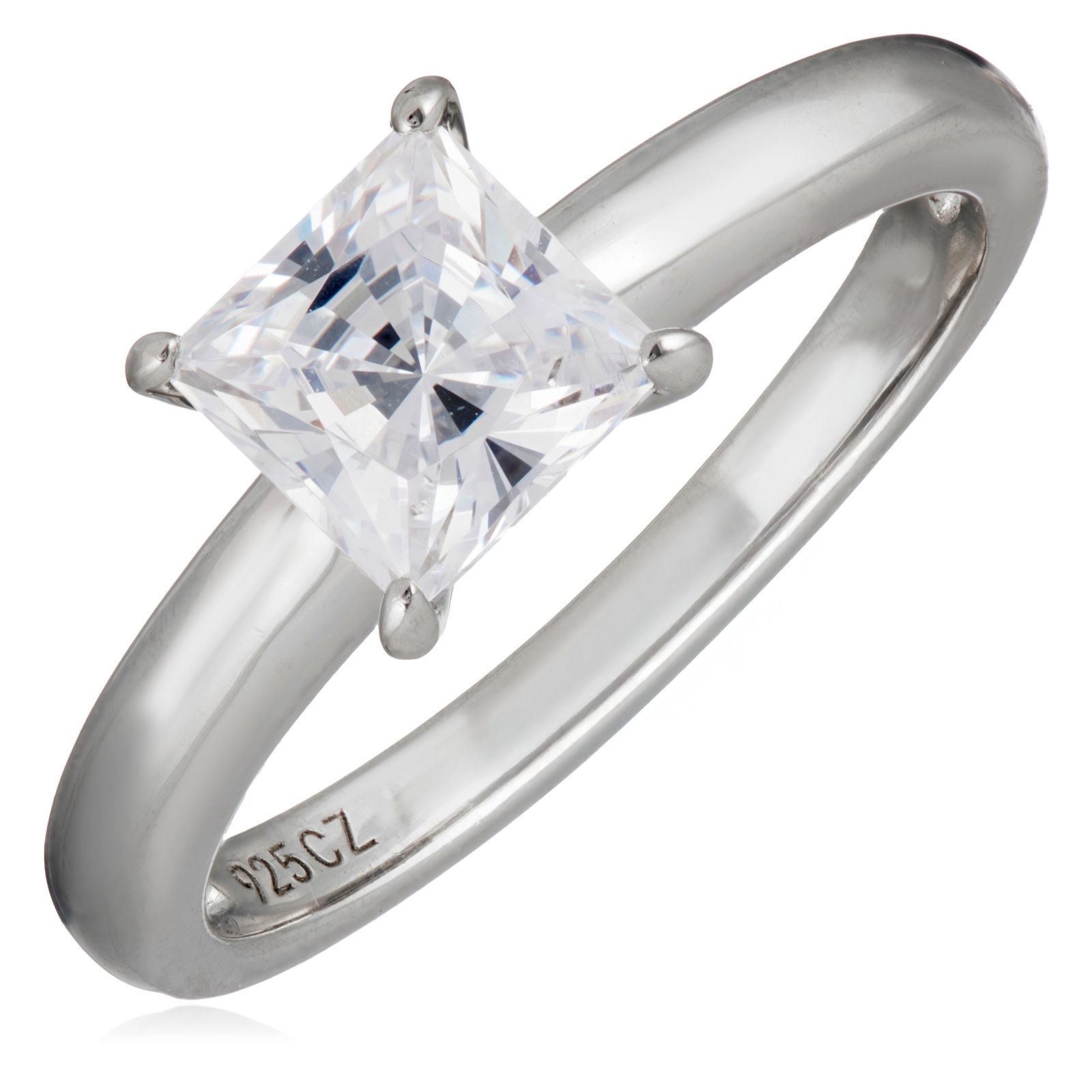 Diamonique 1.5ct tw Solitare Ring Sterling Silver