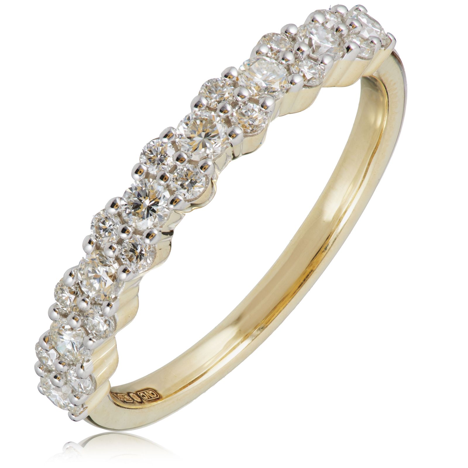 0.50ct Diamond Cluster Eternity Ring 9ct Gold