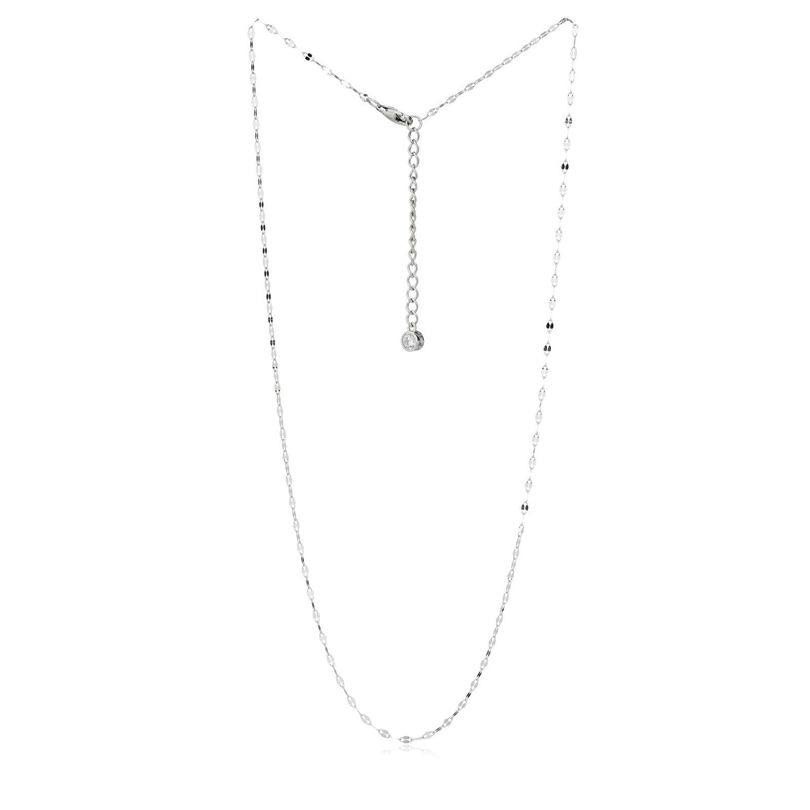 Diamonique 0.5ct tw Petal Chain Necklace Sterling Silver