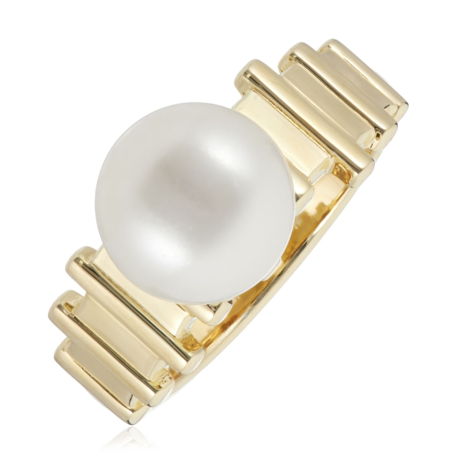 Lara Pearl 8-9mm Button Pearl Ring Sterling Silver - QVC UK