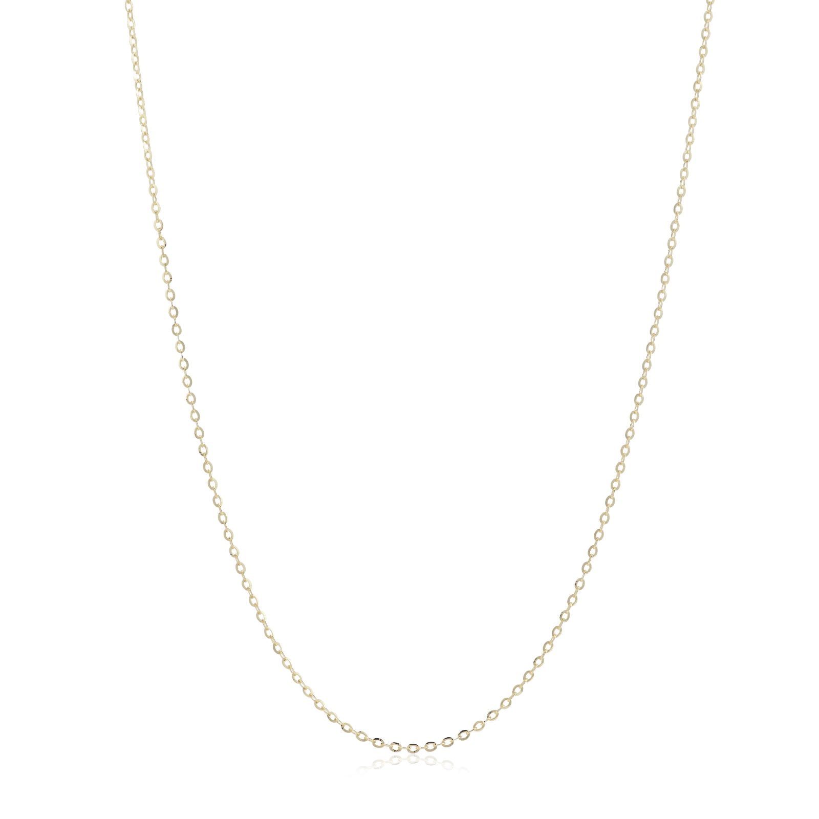 GOLD 9ct Italian Gold Diamond Cable Cut Oval Chain Necklace 1.02g