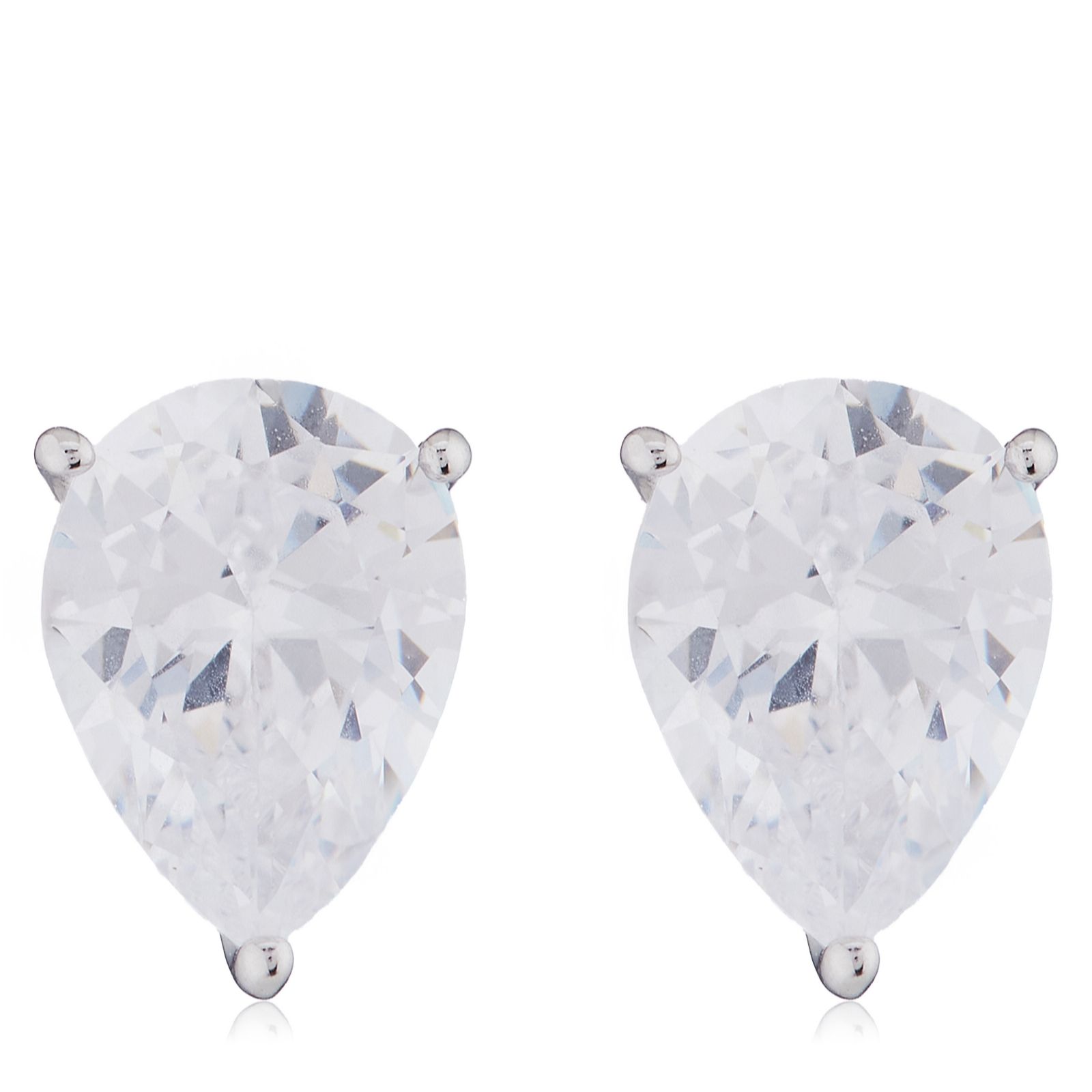 Diamoniqe 2ct Platinum Plated Choice of Cut Stud Earrings Sterling Silver