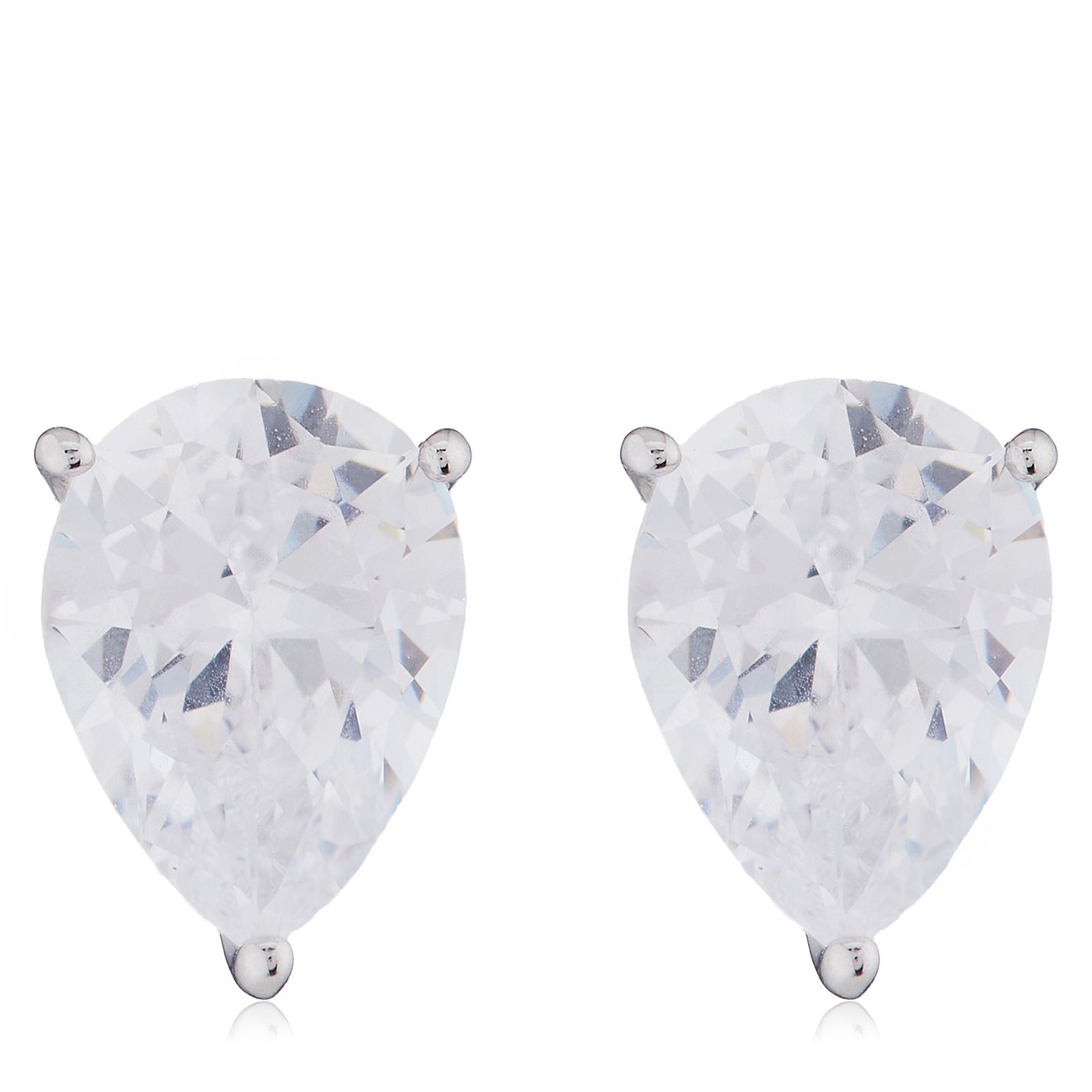 Diamoniqe 2ct Platinum Plated Choice of Cut Stud Earrings Sterling Silver