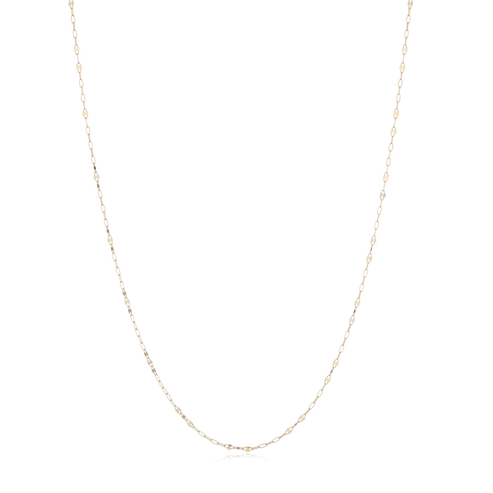 GOLD 9ct Italian Gold Paper Clip Petal Necklace 0.65g