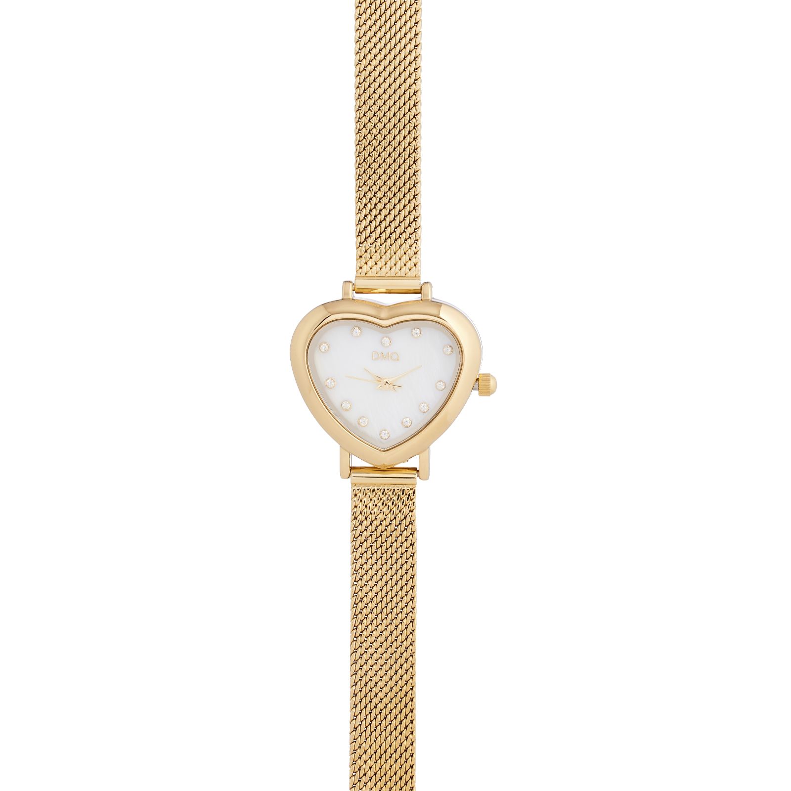 Diamonique 0.6ct tw Mother of Pearl Heart Dial Watch